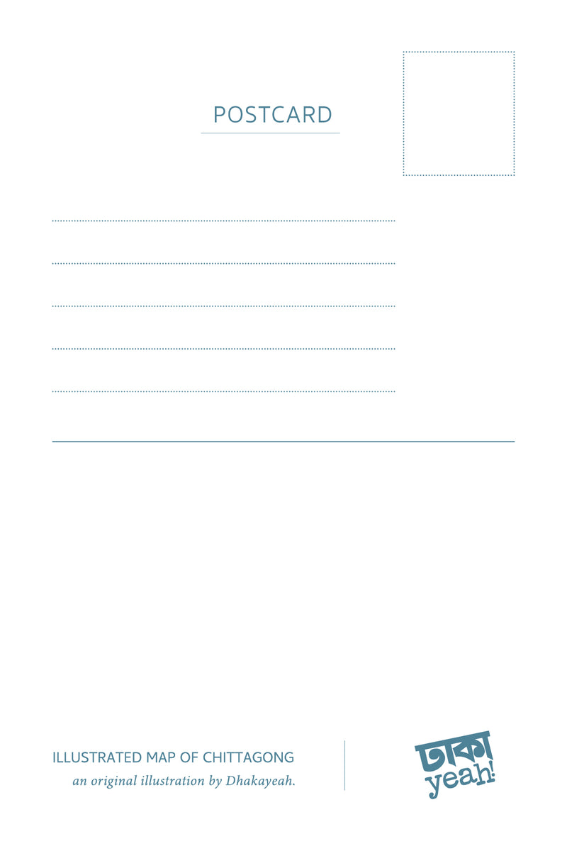 Postcard- Illustrated Map of Chittagong