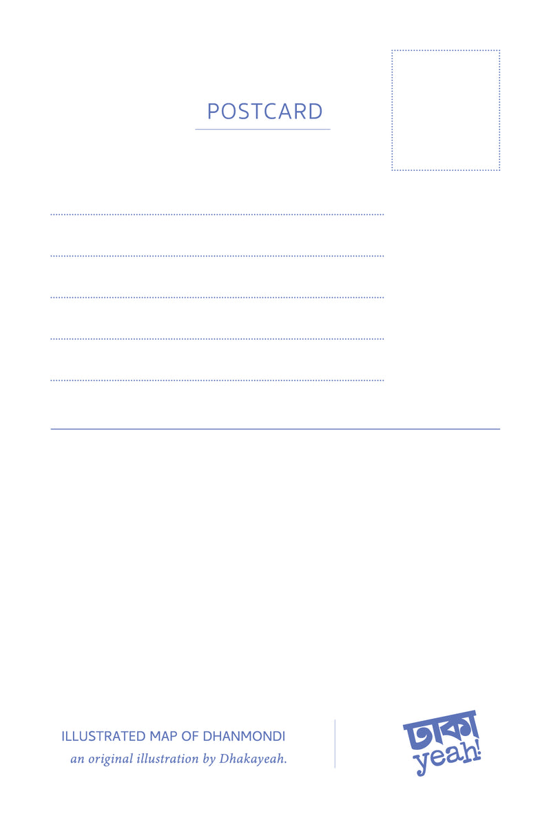 Postcard- Illustrated Map of Dhanmondi