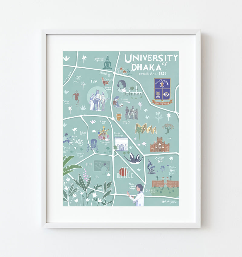 Illustrated Map of Dhaka University