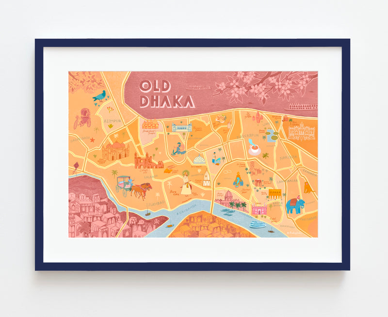 Illustrated Map of Old Dhaka