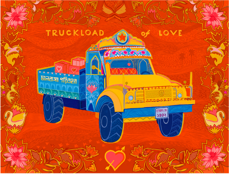 Truckload of Love- Greeting Card